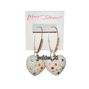 💙❤️ Betsey Johnson Multicolor Heart Earrings